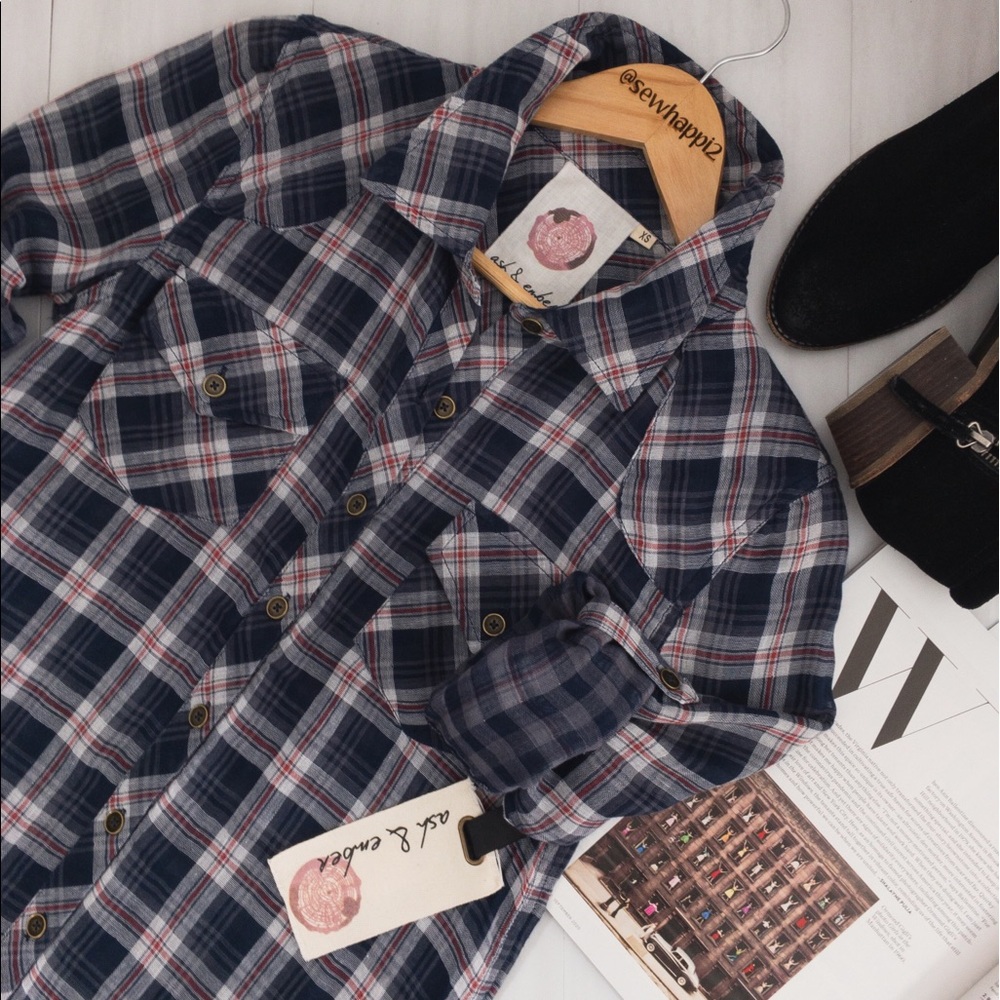 ash & ember • Double Faced Gauze Plaid Shirt